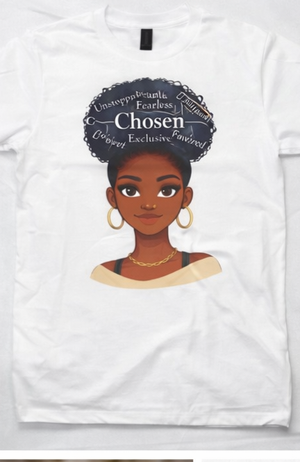 Natural Hair Chosen Queen Shirt – Black Woman Empowerment Tee | Afro Pride Shirt | Melanin Graphic Tee