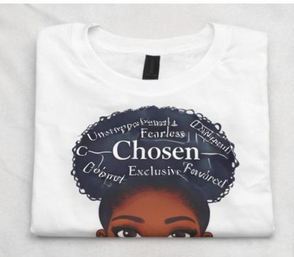 Natural Hair Chosen Queen Shirt – Black Woman Empowerment Tee | Afro Pride Shirt | Melanin Graphic Tee