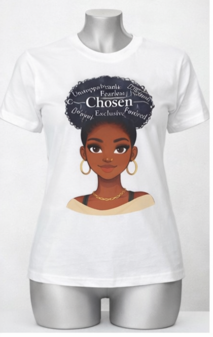 Natural Hair Chosen Queen Shirt – Black Woman Empowerment Tee | Afro Pride Shirt | Melanin Graphic Tee