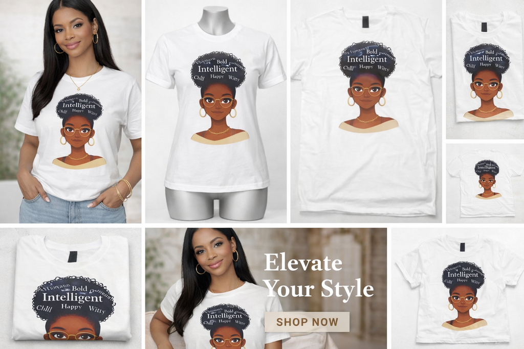 Smart Afro Queen Shirt – Intelligent Bold Witty Graphic Tee | Black Woman Empowerment Shirt | Natural Hair Pride Apparel