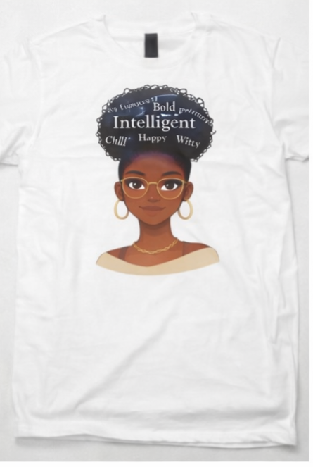 Smart Afro Queen Shirt – Intelligent Bold Witty Graphic Tee | Black Woman Empowerment Shirt | Natural Hair Pride Apparel