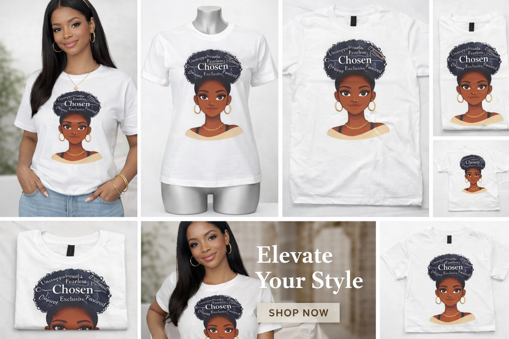 Natural Hair Chosen Queen Shirt – Black Woman Empowerment Tee | Afro Pride Shirt | Melanin Graphic Tee