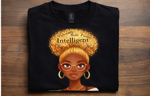 Intelligent Queen Blonde Afro Shirt – Smart Black Woman Graphic Tee | Bold Witty Happy Shirt | Melanin Empowerment Apparel