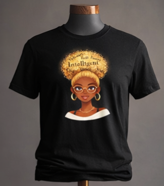 Intelligent Queen Blonde Afro Shirt – Smart Black Woman Graphic Tee | Bold Witty Happy Shirt | Melanin Empowerment Apparel