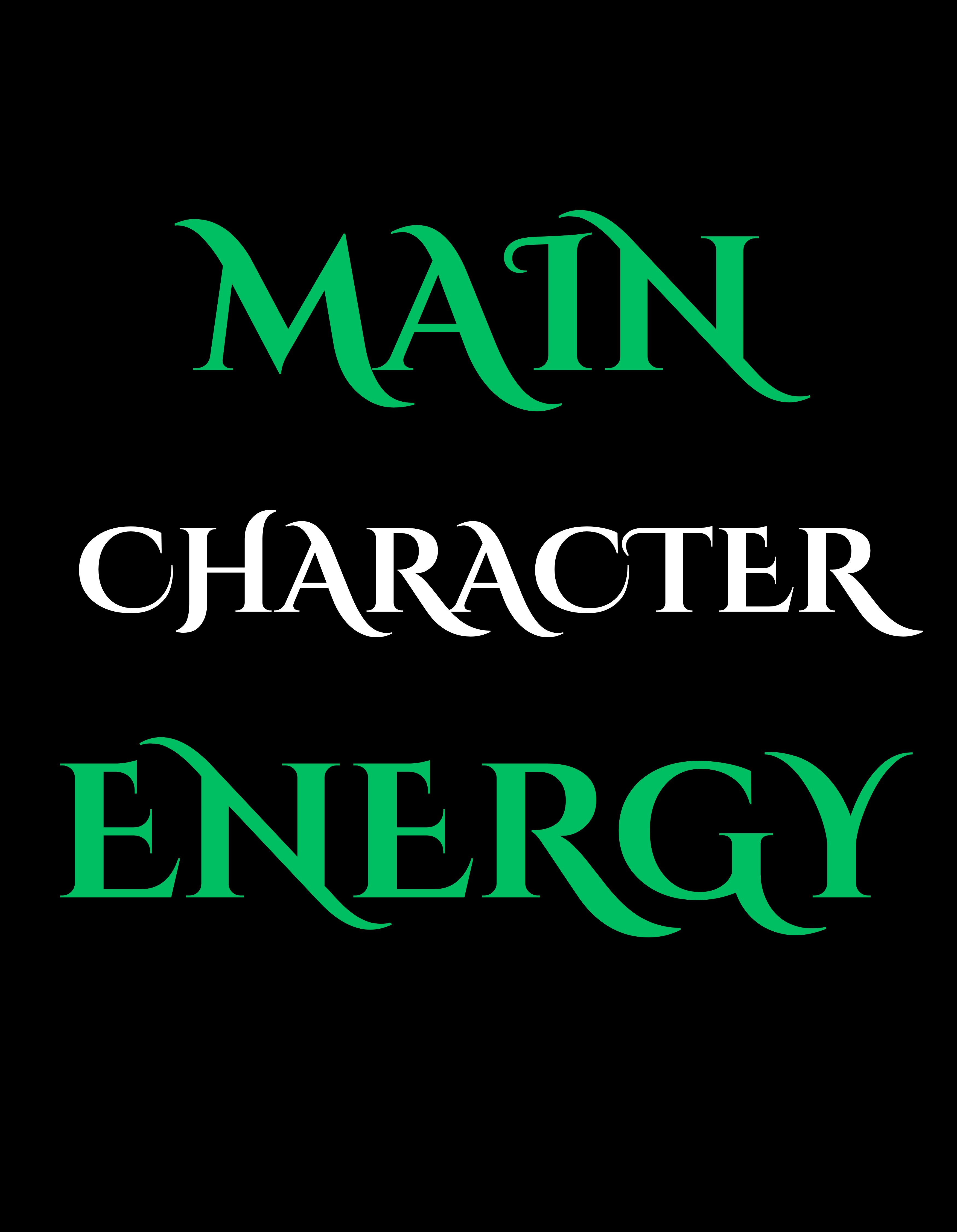 Main Character Energy Shirt – Motivational Graphic Tee, Confidence Statement Shirt, Empowerment Streetwear Tee, Unisex Inspirational T-Shirt