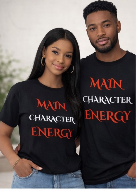 Main Character Energy Shirt – Motivational Graphic Tee, Confidence Statement Shirt, Empowerment Streetwear Tee, Unisex Inspirational T-Shirt