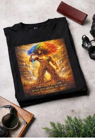 You Can’t Uproot What Was Meant to Grow Shirt, Motivational Graphic Tee, Inspirational Strength Shirt, Afrocentric Art T-Shirt, Growth Mindset Apparel Male Shirt