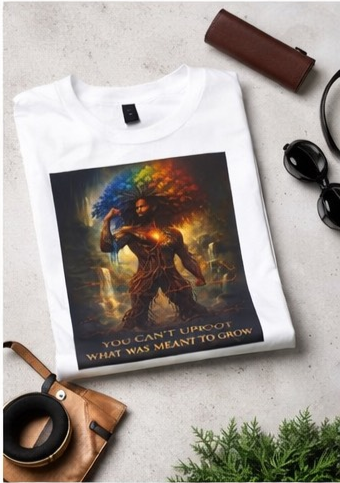 You Can’t Uproot What Was Meant to Grow Shirt, Motivational Graphic Tee, Inspirational Strength Shirt, Afrocentric Art T-Shirt, Growth Mindset Apparel Male Shirt