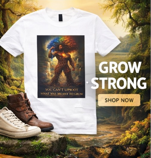 You Can’t Uproot What Was Meant to Grow Shirt, Motivational Graphic Tee, Inspirational Strength Shirt, Afrocentric Art T-Shirt, Growth Mindset Apparel Male Shirt