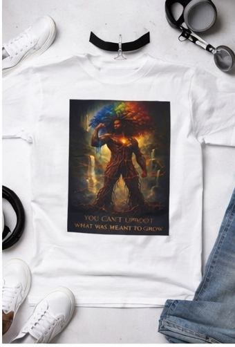 You Can’t Uproot What Was Meant to Grow Shirt, Motivational Graphic Tee, Inspirational Strength Shirt, Afrocentric Art T-Shirt, Growth Mindset Apparel Male Shirt