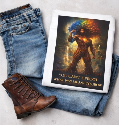 You Can’t Uproot What Was Meant to Grow Shirt, Motivational Graphic Tee, Inspirational Strength Shirt, Afrocentric Art T-Shirt, Growth Mindset Apparel Male Shirt