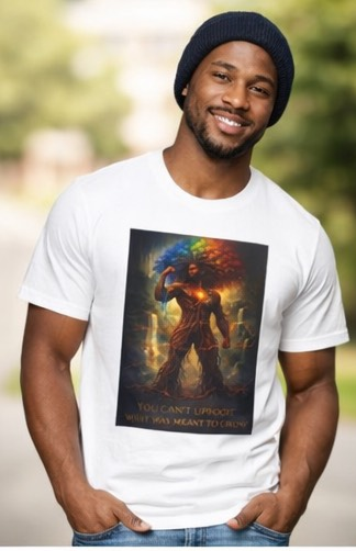 You Can’t Uproot What Was Meant to Grow Shirt, Motivational Graphic Tee, Inspirational Strength Shirt, Afrocentric Art T-Shirt, Growth Mindset Apparel Male Shirt