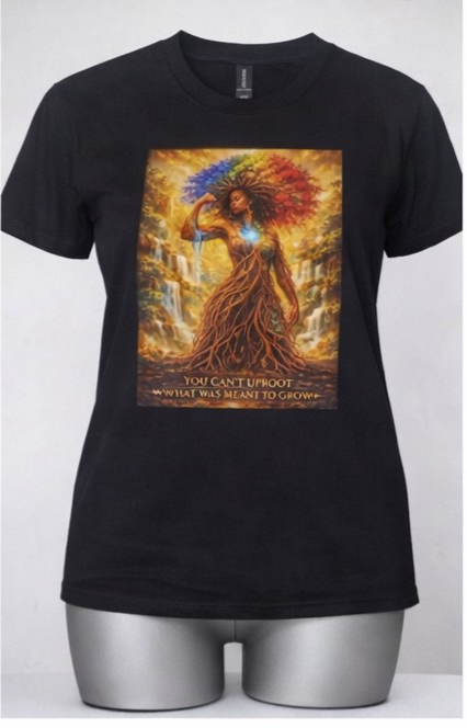 You Can’t Uproot What Was Meant to Grow Shirt, Empowerment T-Shirt, Inspirational Afro Art Tee, Growth Mindset Graphic Tee, Black Woman Art Shirt