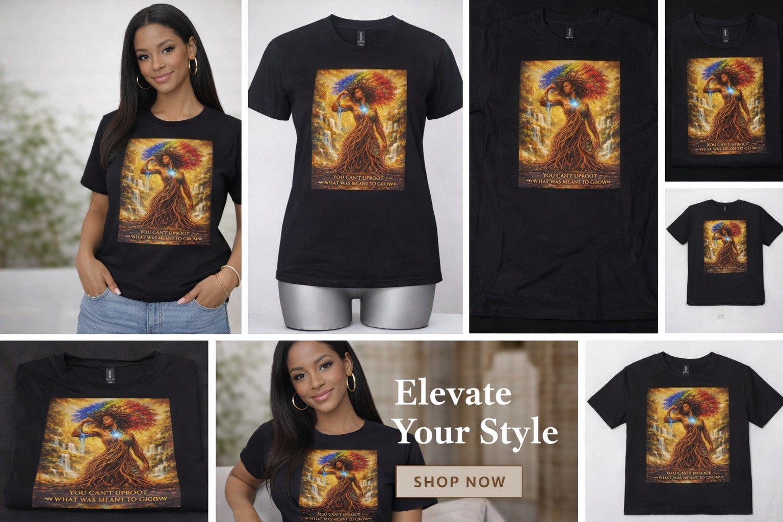 You Can’t Uproot What Was Meant to Grow Shirt, Empowerment T-Shirt, Inspirational Afro Art Tee, Growth Mindset Graphic Tee, Black Woman Art Shirt