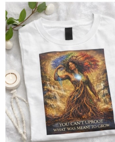 You Can’t Uproot What Was Meant to Grow Shirt, Empowerment T-Shirt, Inspirational Afro Art Tee, Growth Mindset Graphic Tee, Black Woman Art Shirt