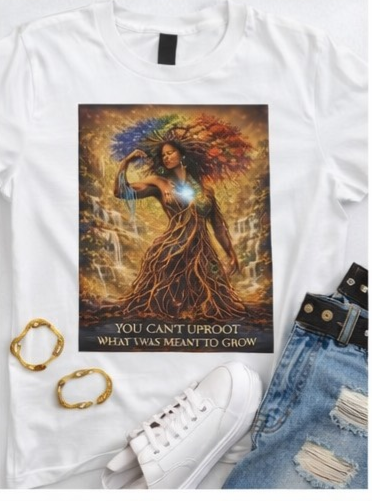 You Can’t Uproot What Was Meant to Grow Shirt, Empowerment T-Shirt, Inspirational Afro Art Tee, Growth Mindset Graphic Tee, Black Woman Art Shirt