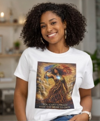You Can’t Uproot What Was Meant to Grow Shirt, Empowerment T-Shirt, Inspirational Afro Art Tee, Growth Mindset Graphic Tee, Black Woman Art Shirt